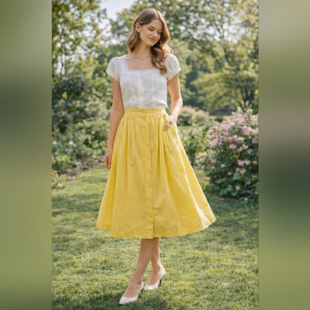Vintage Hunt Club Butter Yellow Skirt